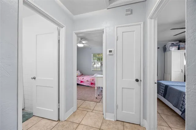 a view of a hallway to filled with rooms