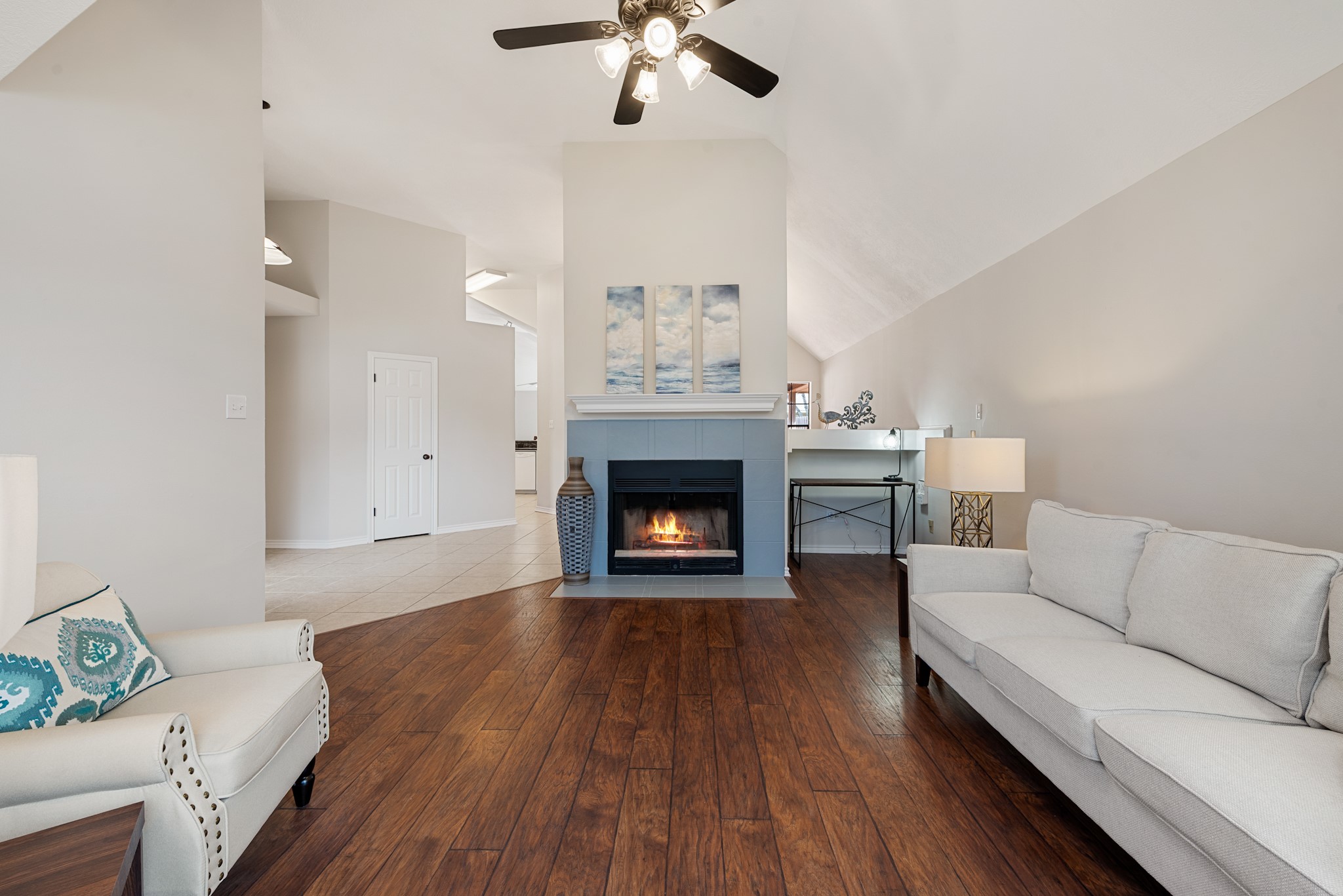 4505 Kensington Road Bryan, TX 77802 - Photo 7 of 26 Accent tiled fireplace with mantle