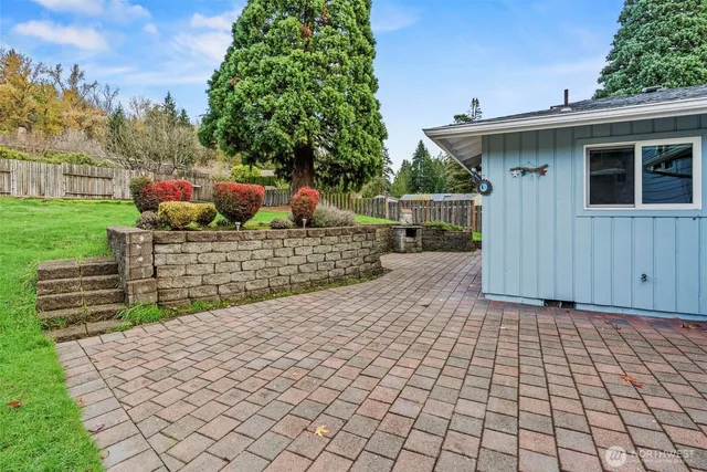 a house view with a garden space
