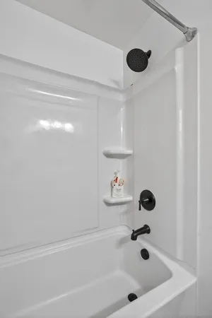 a bathroom with a tub