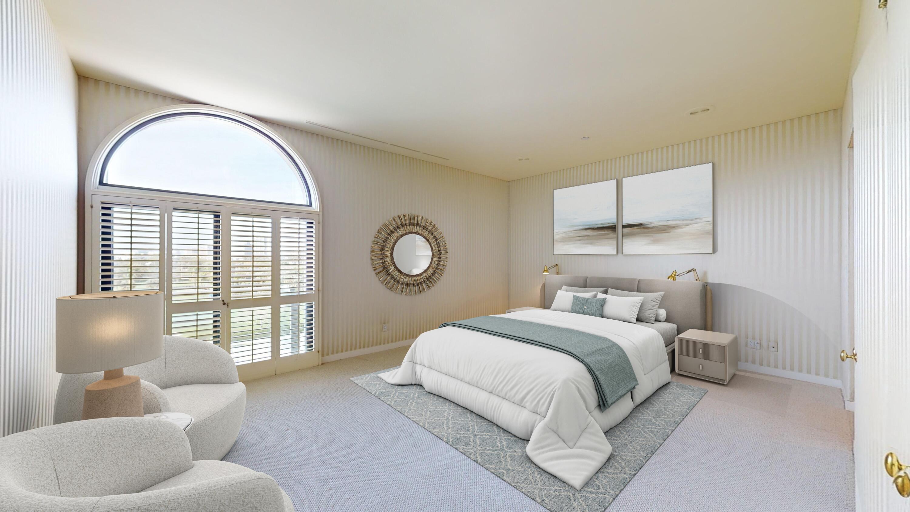 2 North Breakers Row, Unit PH4 Palm Beach, FL 33480 - Photo 15 of 38 a bedroom with a bed and a large window