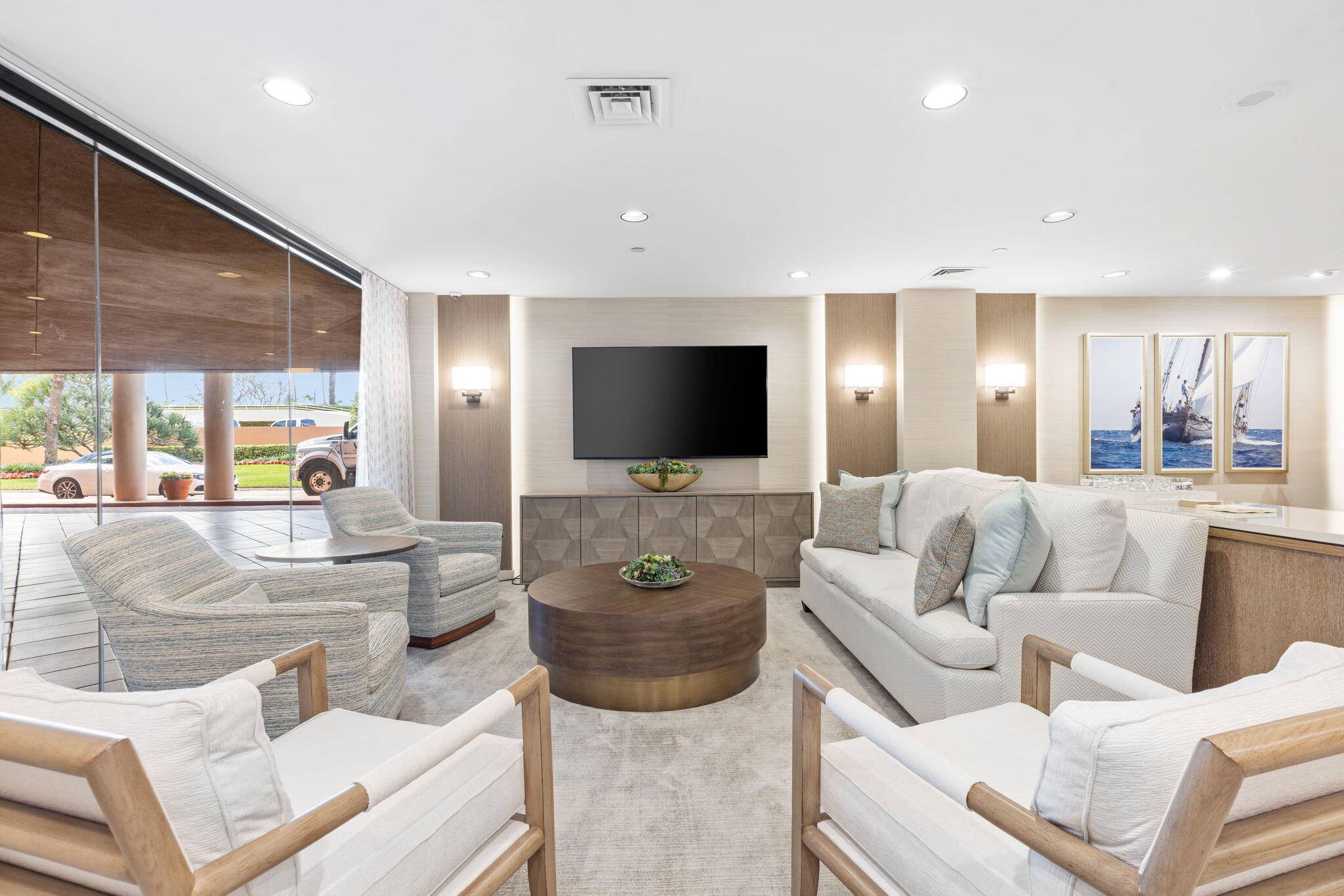 2 North Breakers Row, Unit PH4 Palm Beach, FL 33480 - Photo 36 of 38 a living room with furniture and a flat screen tv