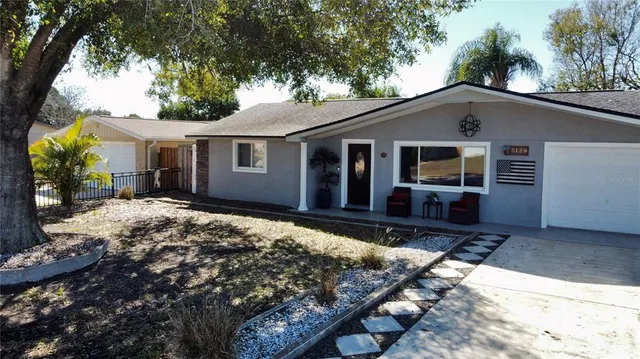 a house view with a outdoor space
