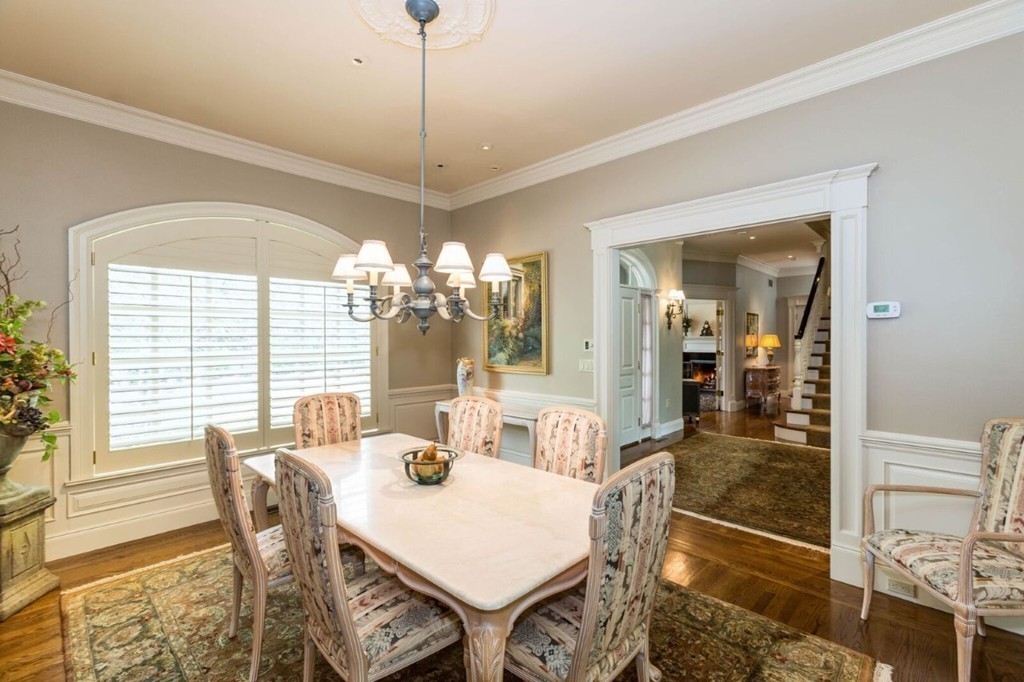 7 Brent Road Lexington, MA 02420 - Photo 11 of 14 a view of a dining room with furniture wooden floor and chandelier