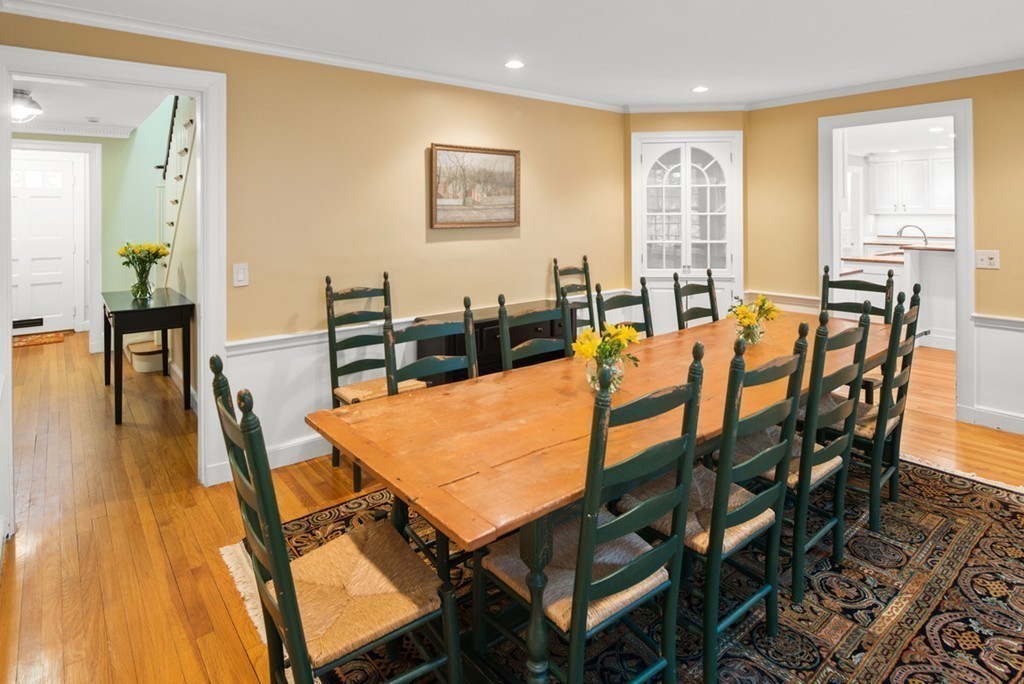 21 Fairway Road Brookline, MA 02467 - Photo 12 of 30 a dining room with furniture and wooden floor