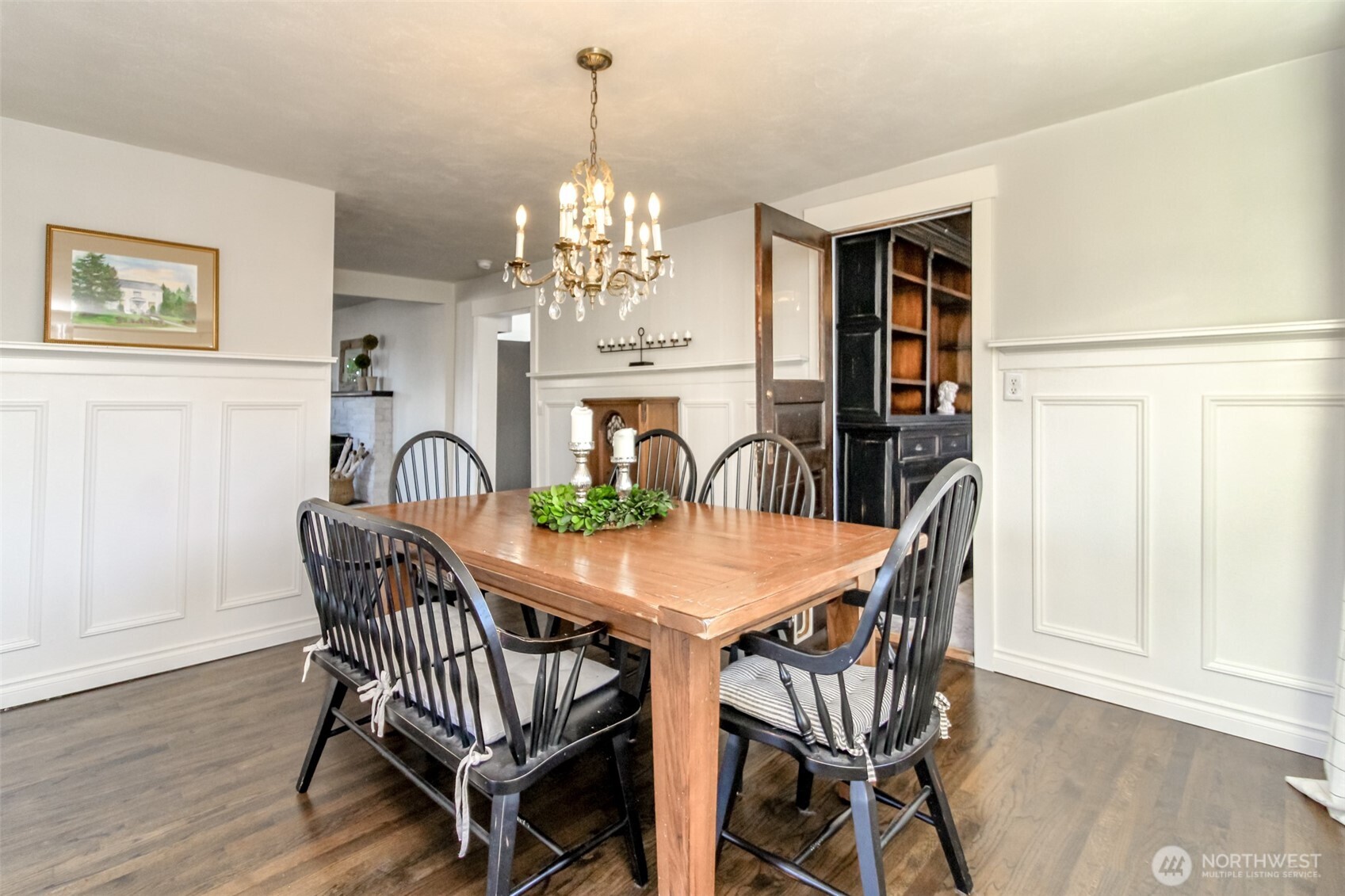1514 Rainier Street Steilacoom, WA 98388 - Photo 6 of 37 a view of a dining room with furniture wooden floor and chandelier
