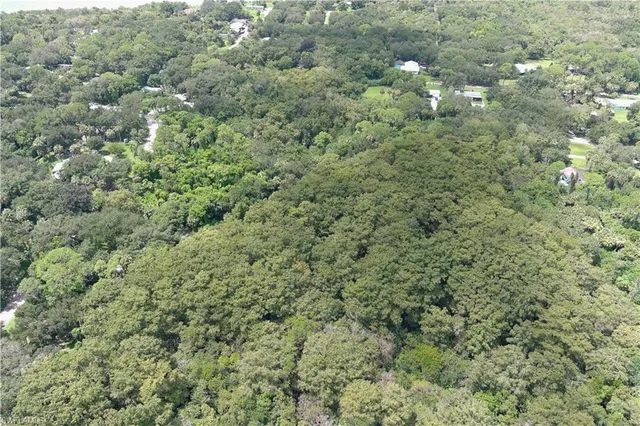 a view of a lake with a yard