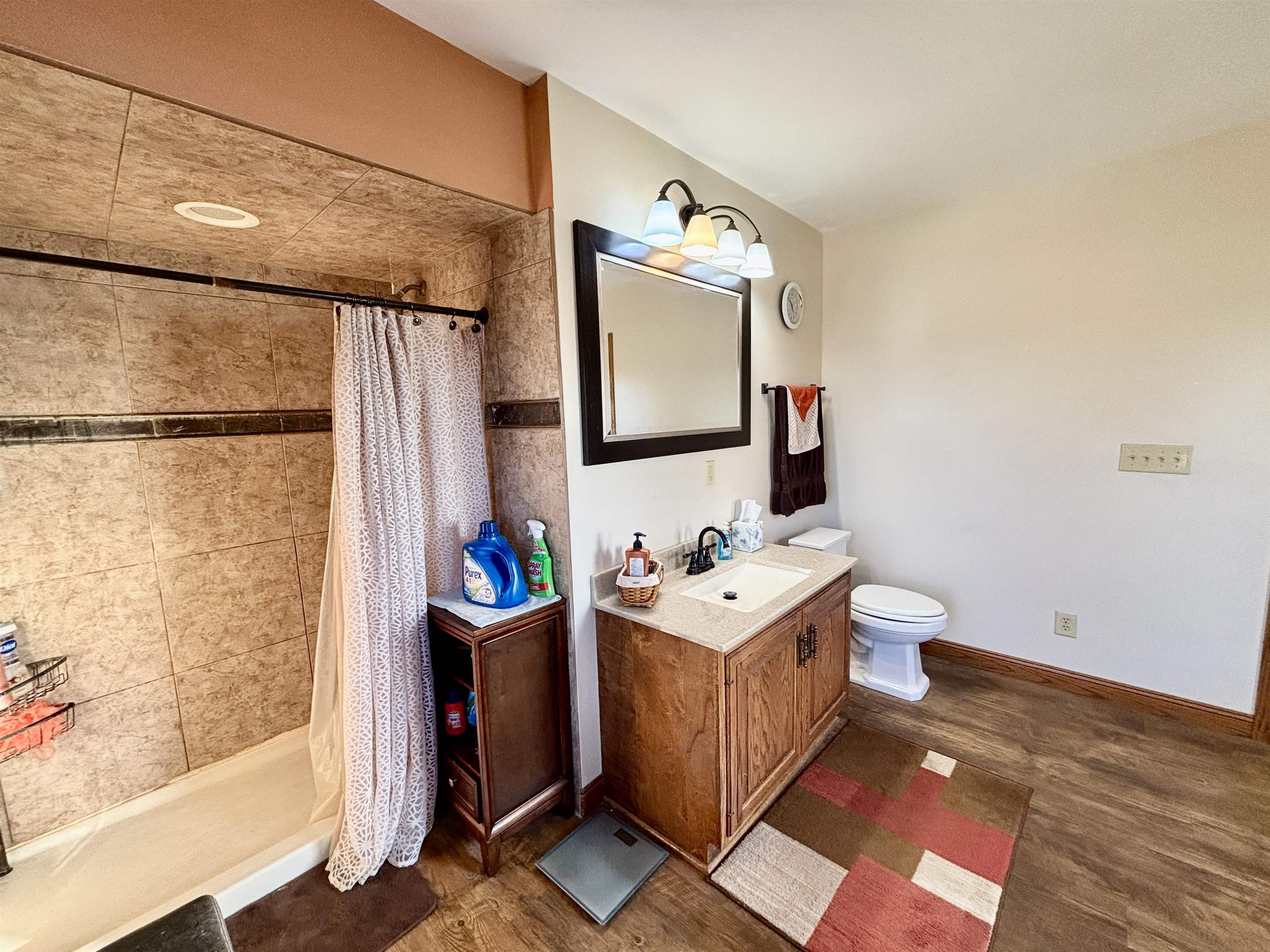 12916 Grange Hall Road Capron, IL 61012 - Photo 20 of 48 a bathroom with a sink mirror and a shower