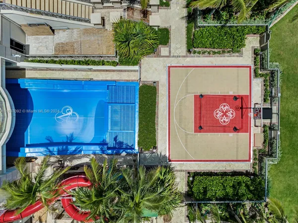 a view of outdoor space with shelves