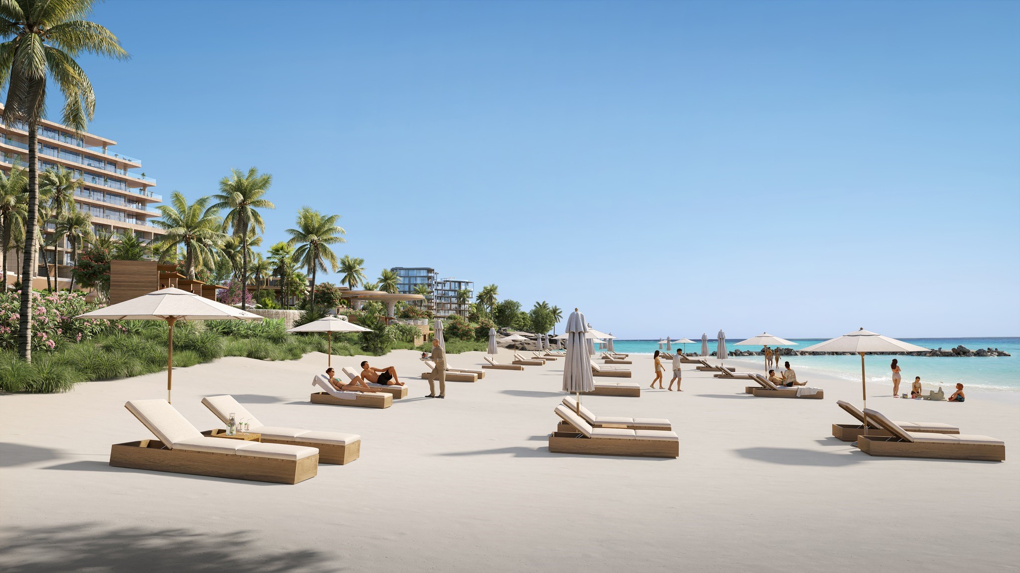 469 A Beach, Unit 701 undefined, undefined ky1-1 - Photo 9 of 17 Private beach at Ocean House Club, Mandarin Oriental Residences, Grand Cayman, with white sand, Caribbean water views, and resident-only resort service.