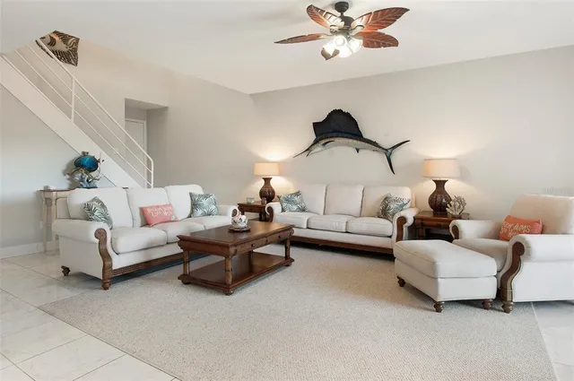 a living room with furniture