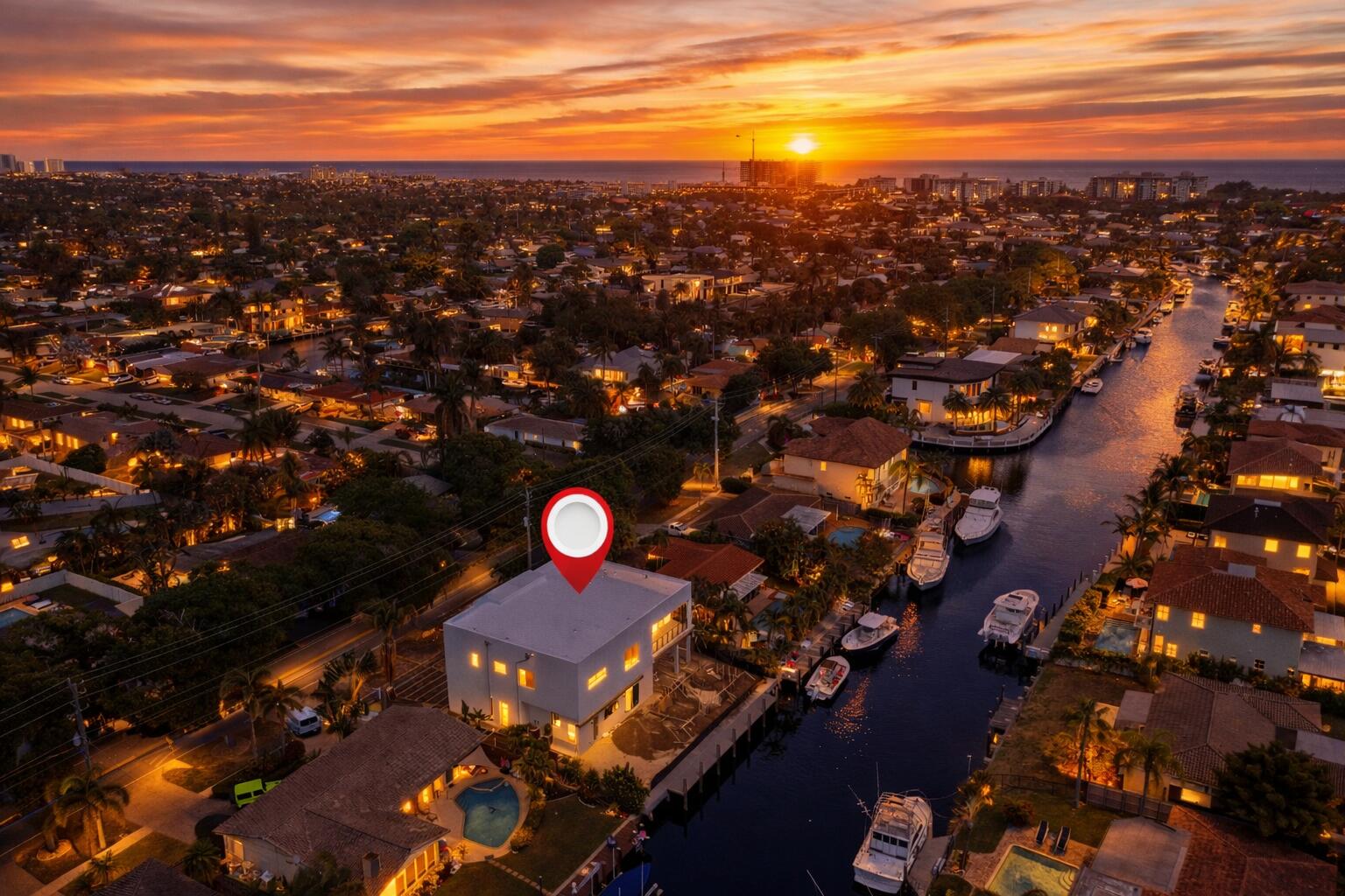 2360 Northeast 49th Street Lighthouse Point, FL 33064 - Photo 60 of 66 a view of city and mountain