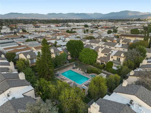 a view of a city with a lake