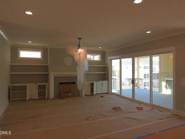 a view of a room with racks on the wall