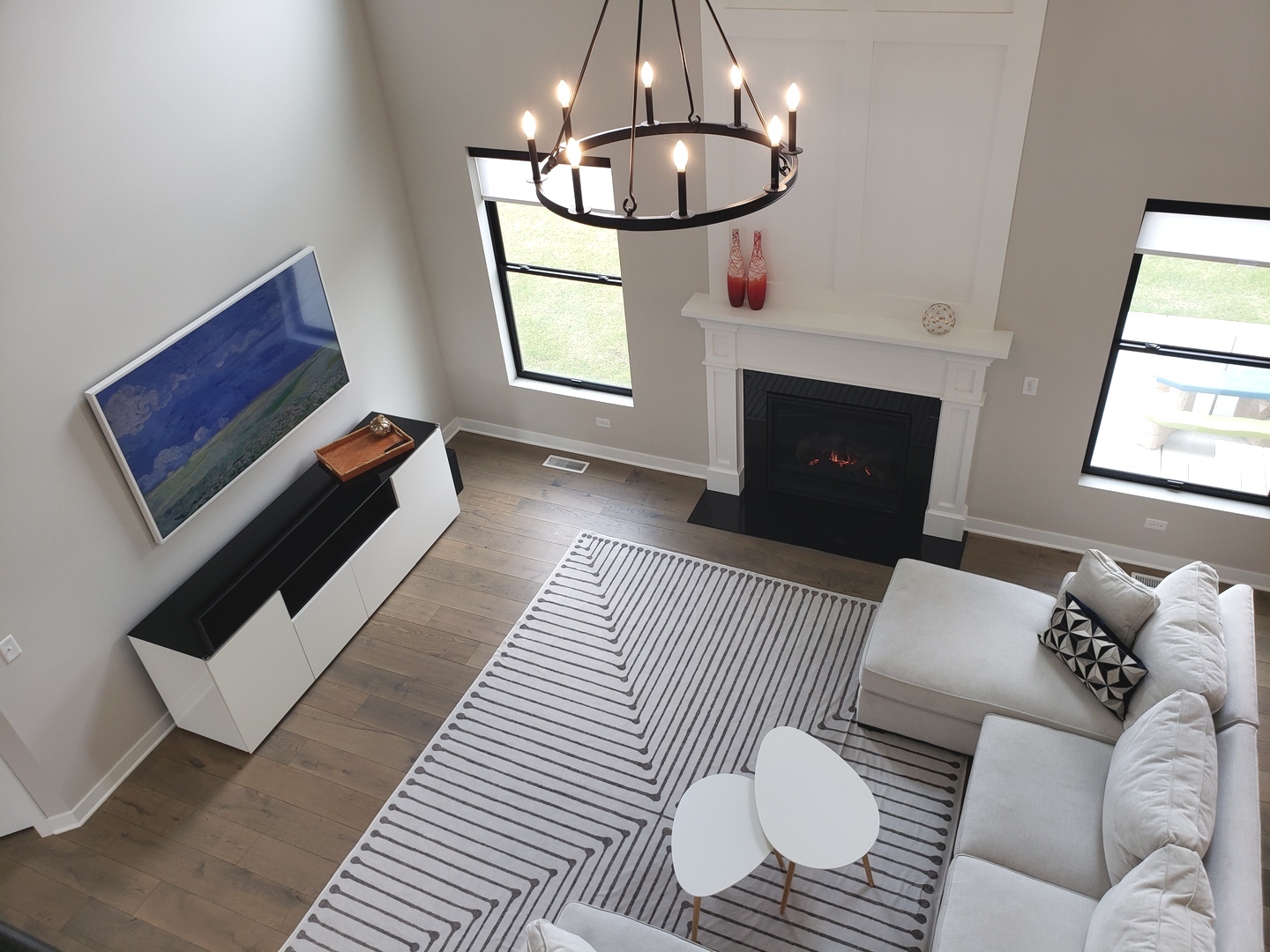 4327 Carpenter Road Naperville, IL 60564 - Photo 14 of 42 a living room with furniture and a fireplace