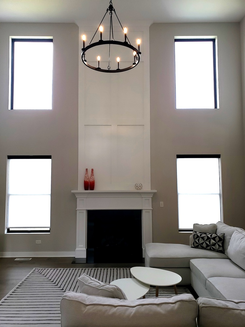 4327 Carpenter Road Naperville, IL 60564 - Photo 10 of 42 a living room with furniture and a fireplace