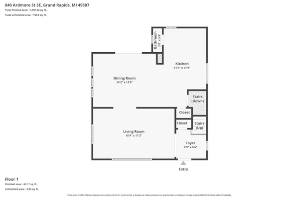 $264,900 | 840 Ardmore Street Southeast, Grand Rapids, MI 49507