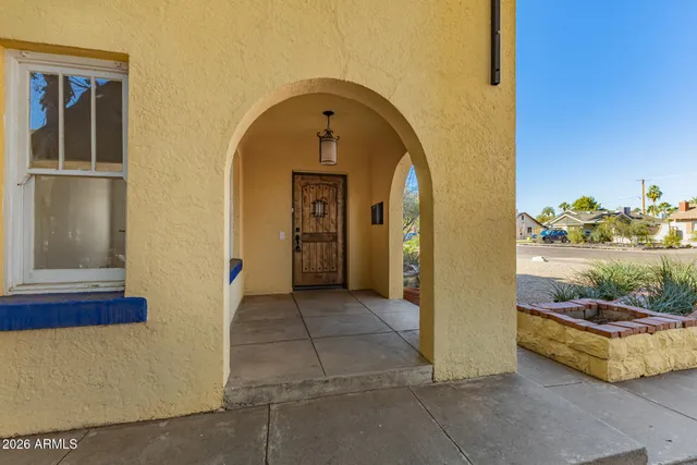 a view of a entryway door of the house