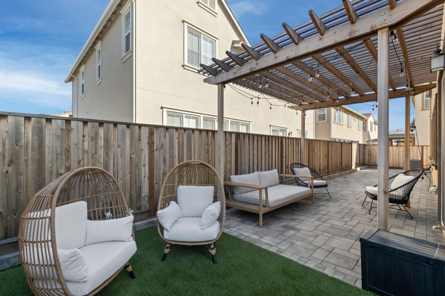 39941 Seal Drive Newark, CA 94560 - Photo 25 of 28 a backyard of a house with outdoor seating