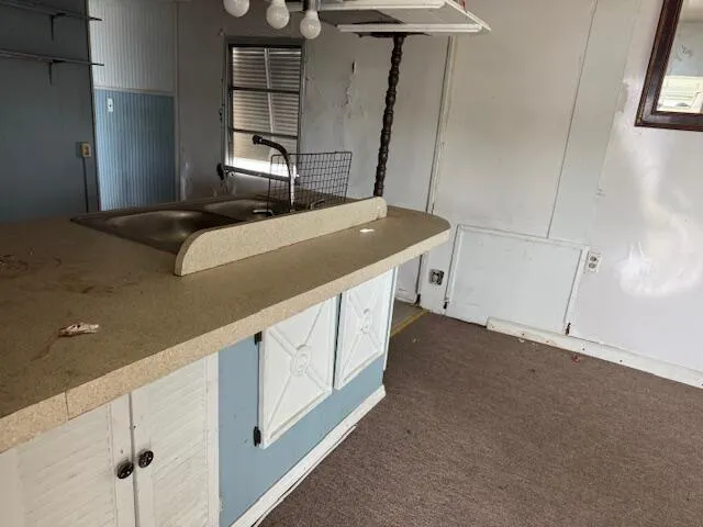 a hallway with mirror