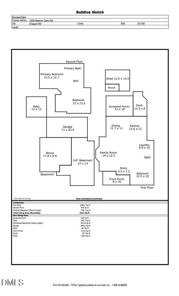 1056 Beaver Dam Road Chapel Hill, NC 27517 - Photo 63 of 63 1056 Beaver Dam Road - Floor Plan