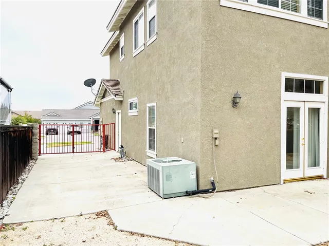 a view of a building with a patio