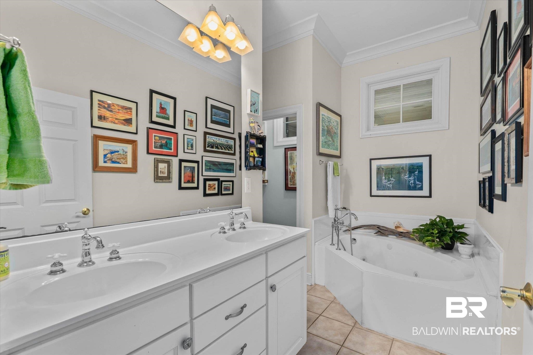 8841 Escambia Avenue Elberta, AL 36530 - Photo 21 of 66 Featuring, douple vanity, jetted tub and entry to shower and seperate water closet.