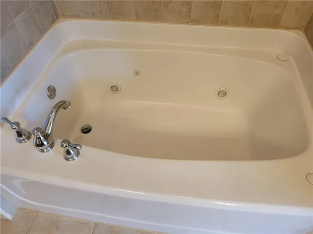 a close up of a bathtub