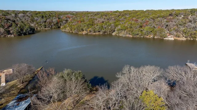 a view of a lake with a mountain