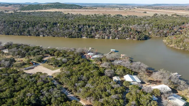 a view of a lake with a mountain in the background