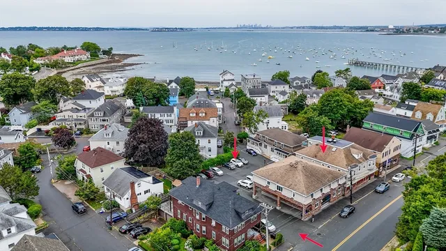 an aerial view of multiple house