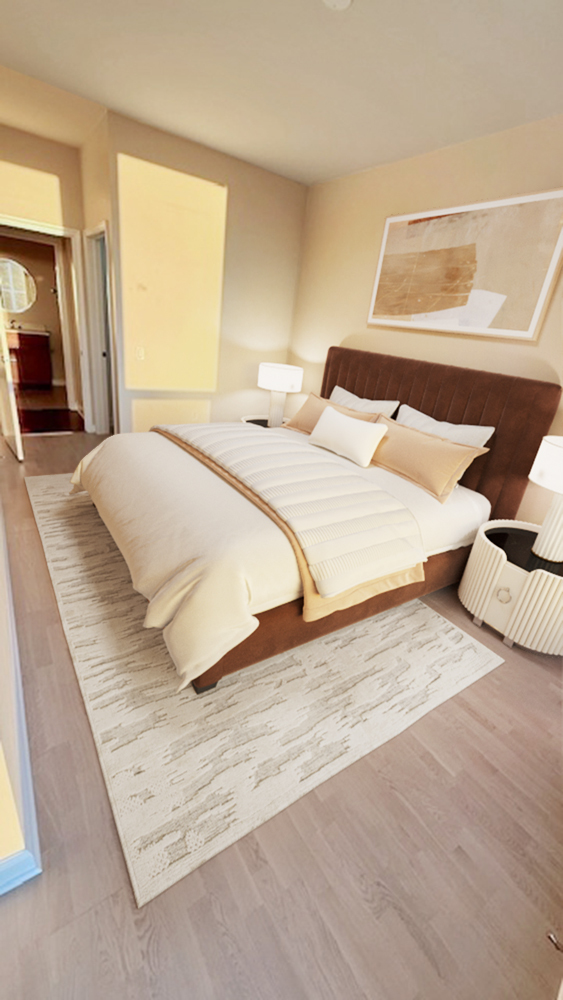 1235 South Prairie Avenue, Unit 3206 Chicago, IL 60605 - Photo 11 of 46 a bedroom with a bed and a night stand