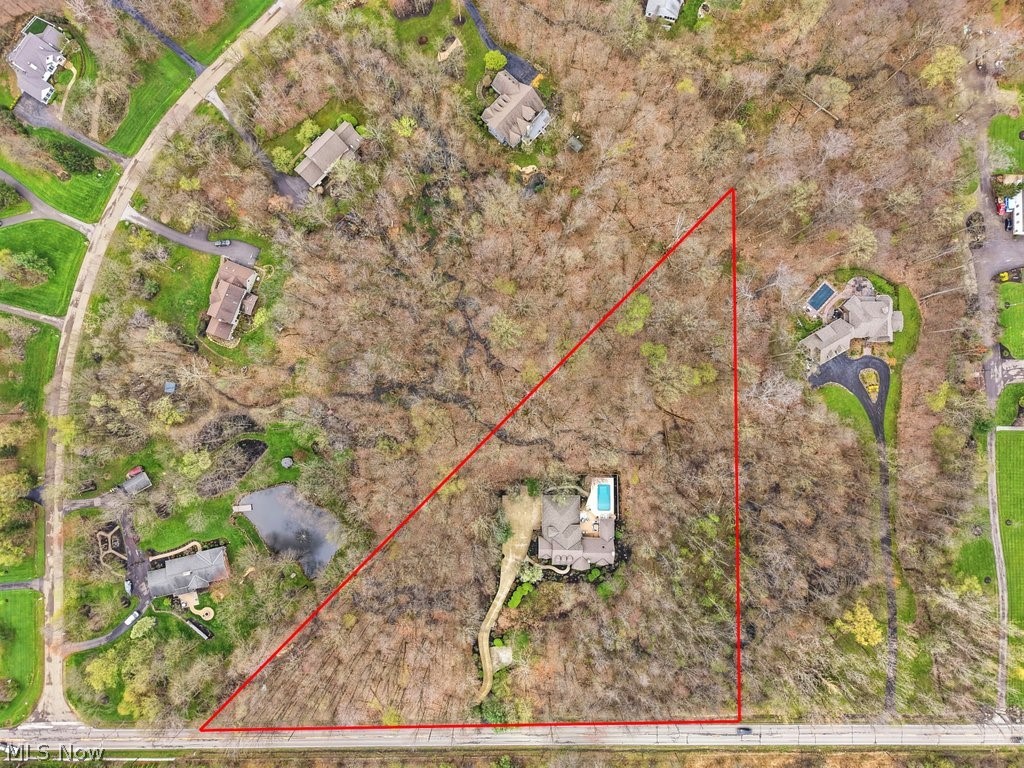 7751 Chagrin Road Chagrin Falls, OH 44023 - Photo 48 of 48 Aerial view with approximate parcel lines