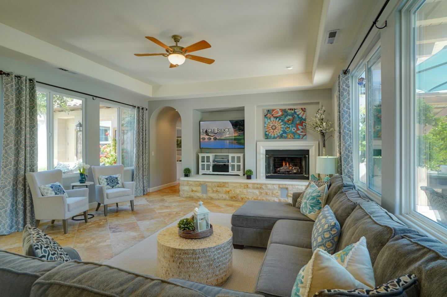 2860 Club Drive Gilroy, CA 95020 - Photo 29 of 87 a living room with furniture fireplace and a large window