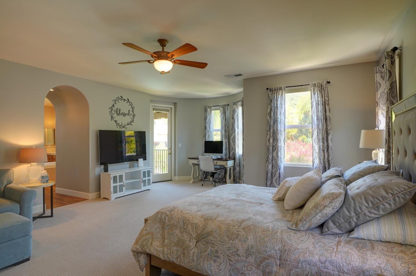 2860 Club Drive Gilroy, CA 95020 - Photo 55 of 87 a bedroom with a bed and a flat tv screen on dresser