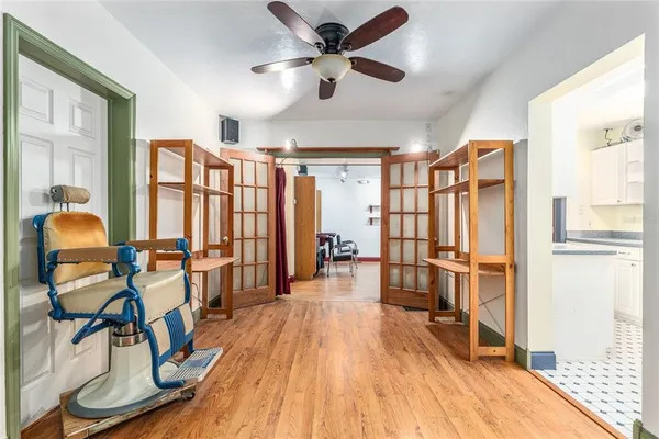 a view of a livingroom with furniture and a couch