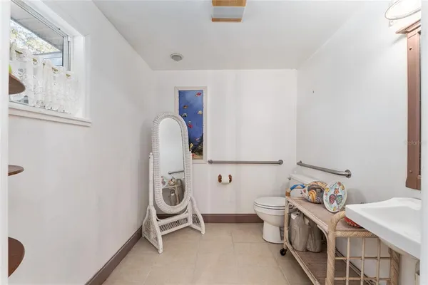 a view of a bench in a backyard