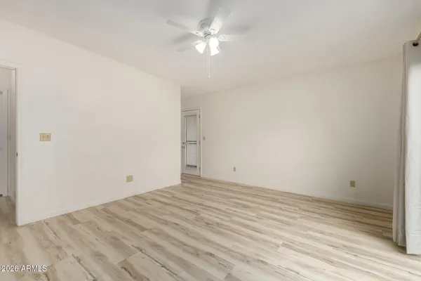 a view of a room with an empty space
