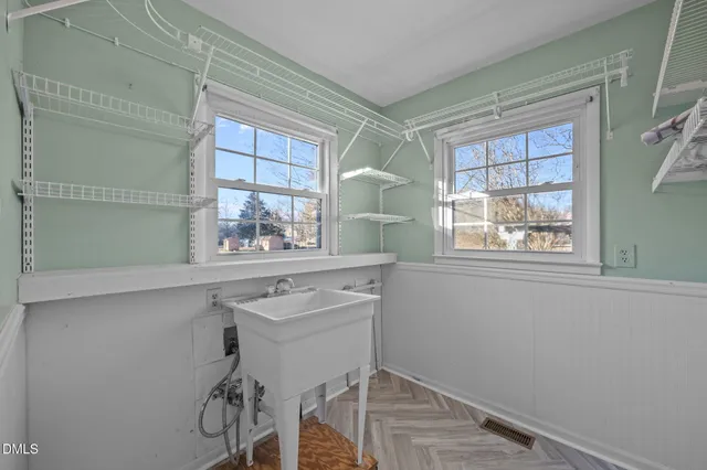 an empty room with windows