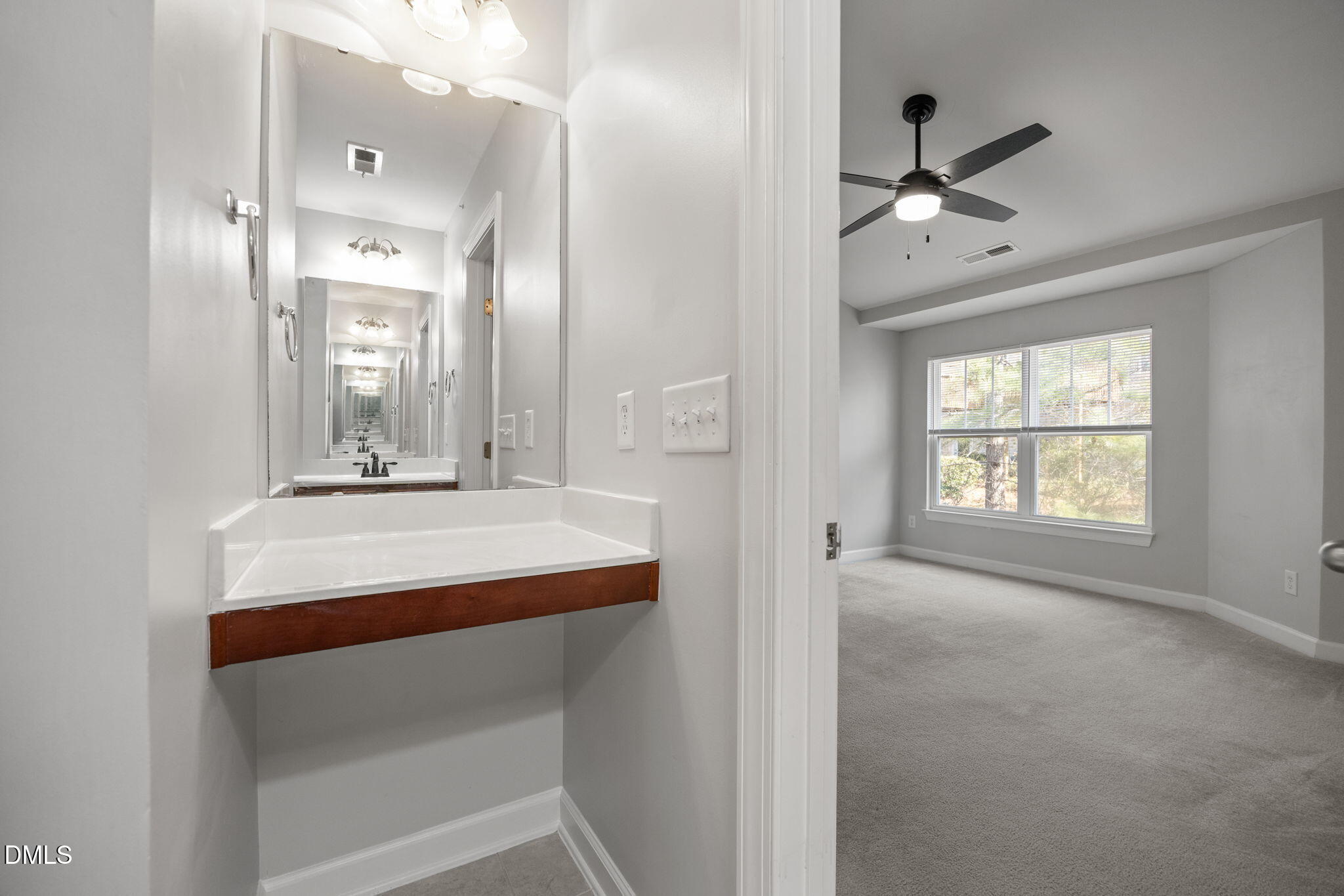 8006 Goldenrain Way Raleigh, NC 27612 - Photo 32 of 40 a bathroom with a sink and a mirror