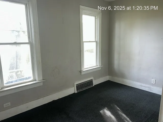 an empty room with a window
