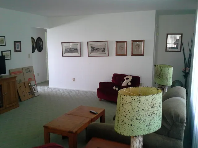 a living room with furniture and a couch