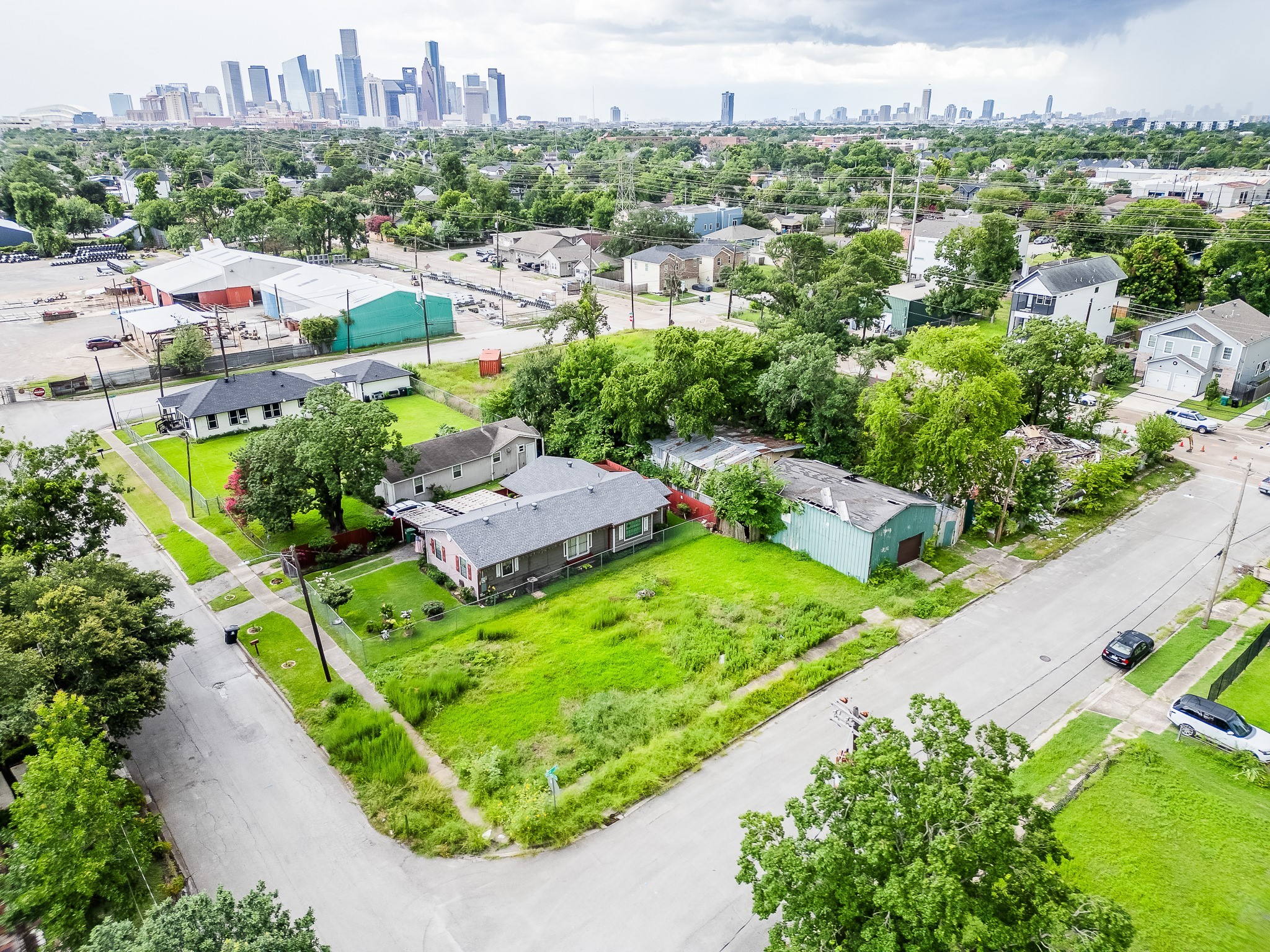 an aerial view of a city