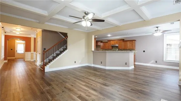 a view of a room with racks on the wall