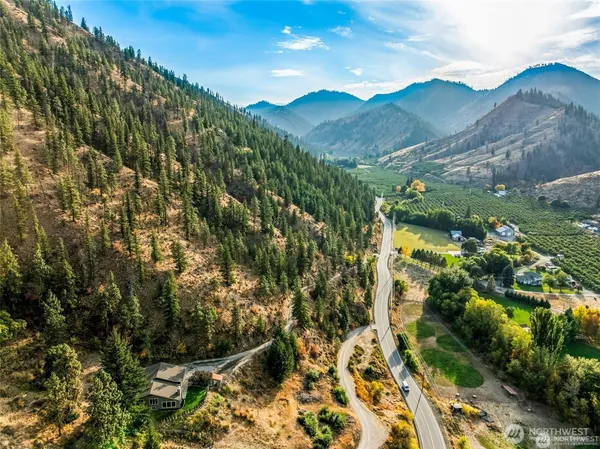 a view of a city with a mountain