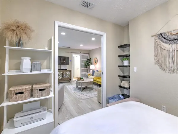 a view of a lake with houses