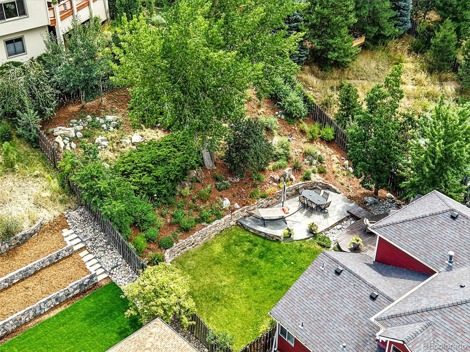 1347 Pine View Road Golden, CO 80403 - Photo 42 of 50 a view of a yard with plants and large trees