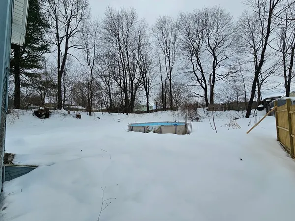 a view of backyard with wheel chair and potted plants