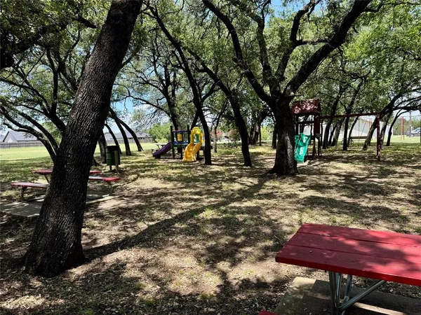a view of a yard with a tree