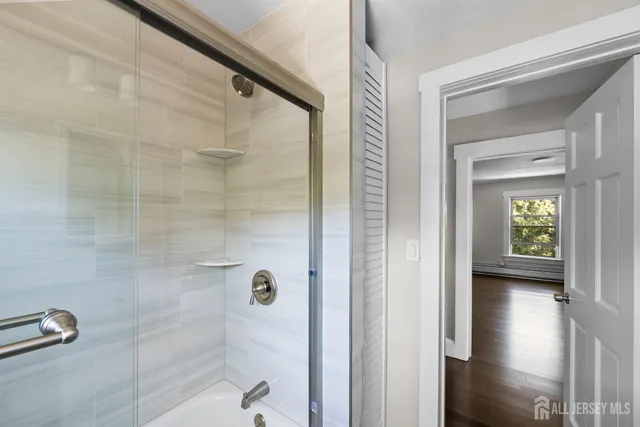 a bathroom with a shower
